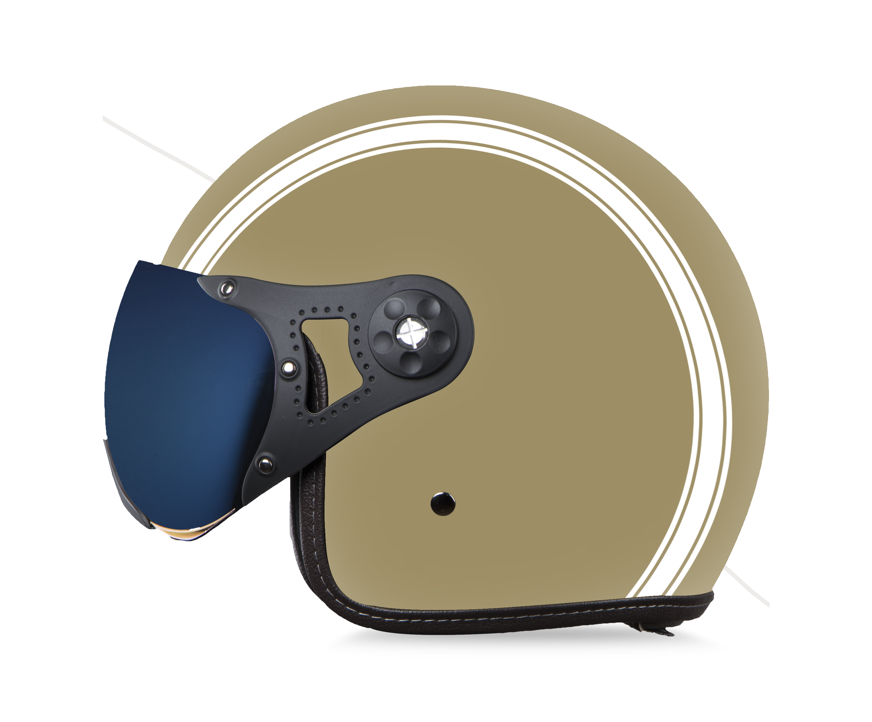 SB-40 DOT STRIPE MAT DESERT STORM WITH WHITE (WITH EXTRA CLEAR VISOR)
